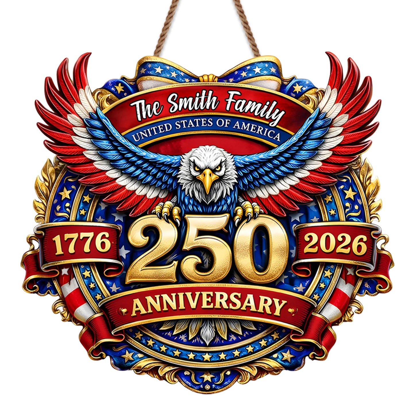 Personalized Usa 250Th Anniversary Wood Sign for Dad with personalized design details for meaningful gifting image 7
