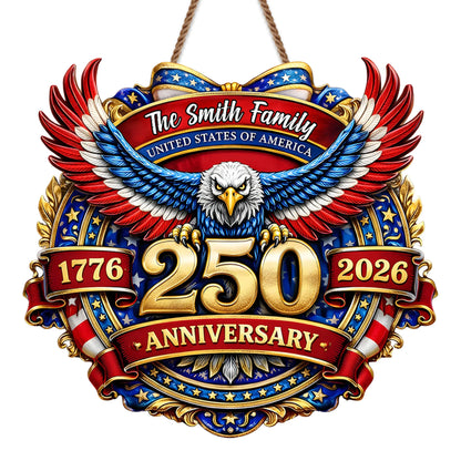Personalized Usa 250Th Anniversary Wood Sign for Dad with personalized design details for meaningful gifting image 7