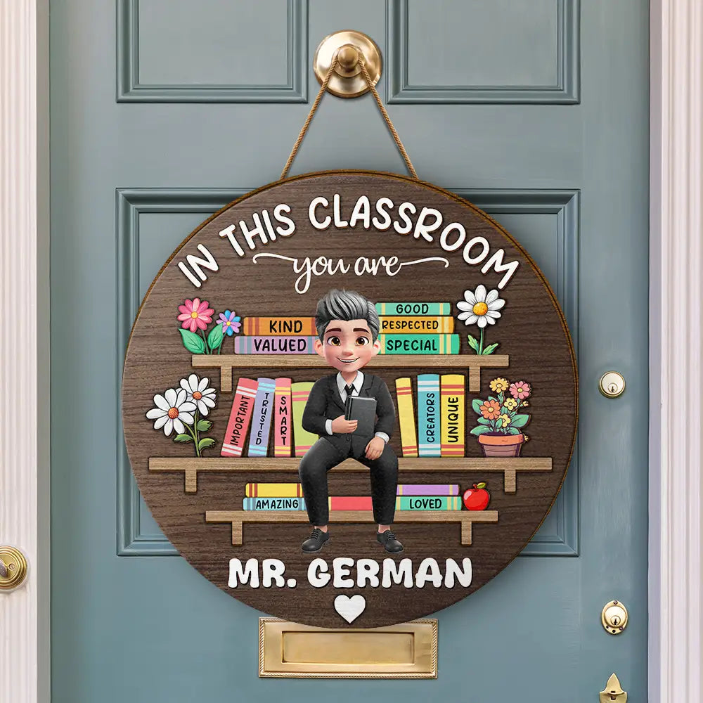 Wood Sign detail view for Teacher