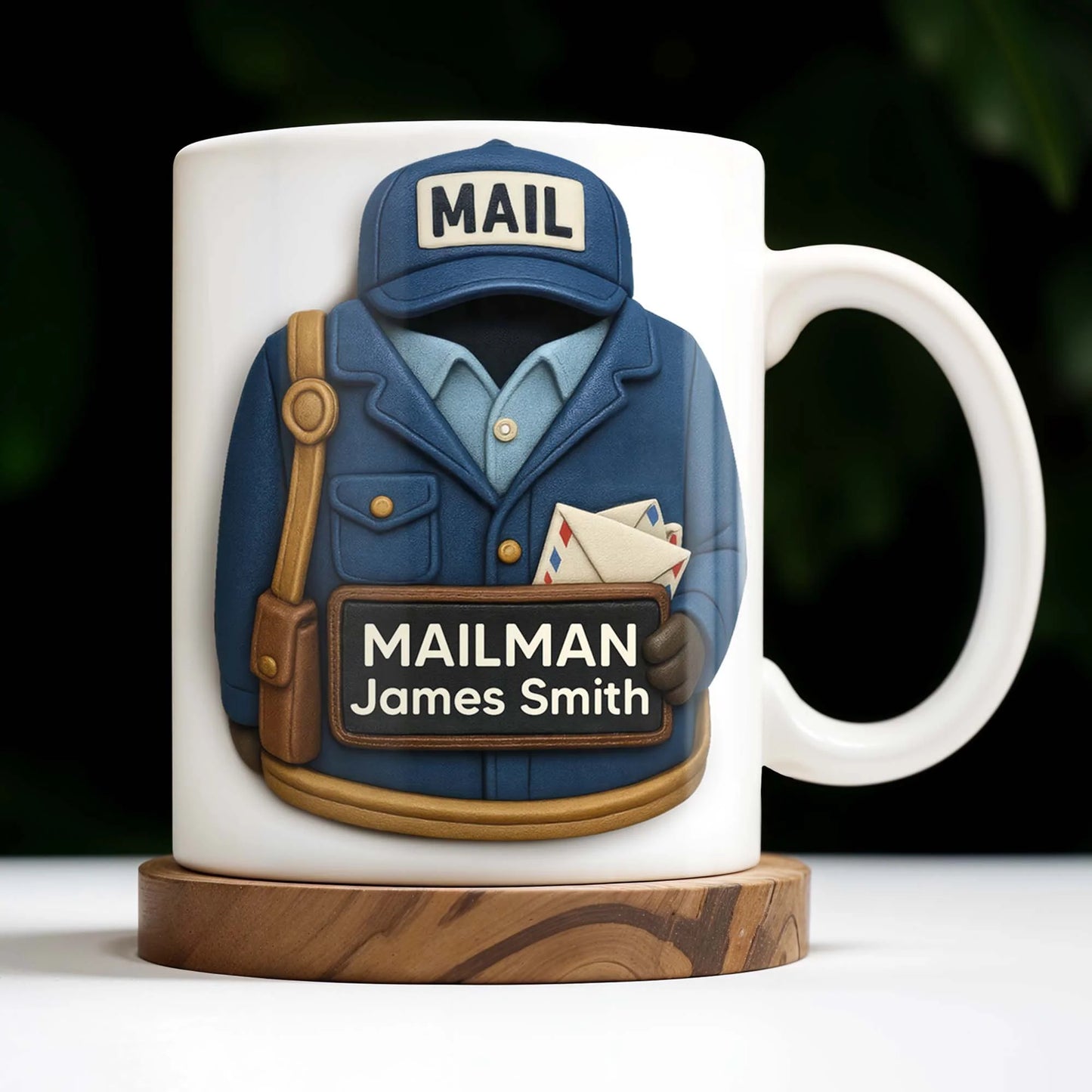 Personalized mailman coffee mug with custom postal uniform design for mail carrier gift image 9