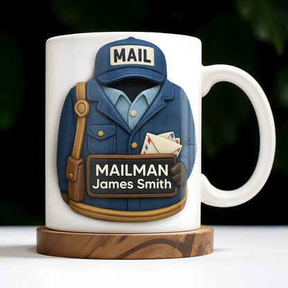 Personalized mailman coffee mug with custom postal uniform design for mail carrier gift image 9