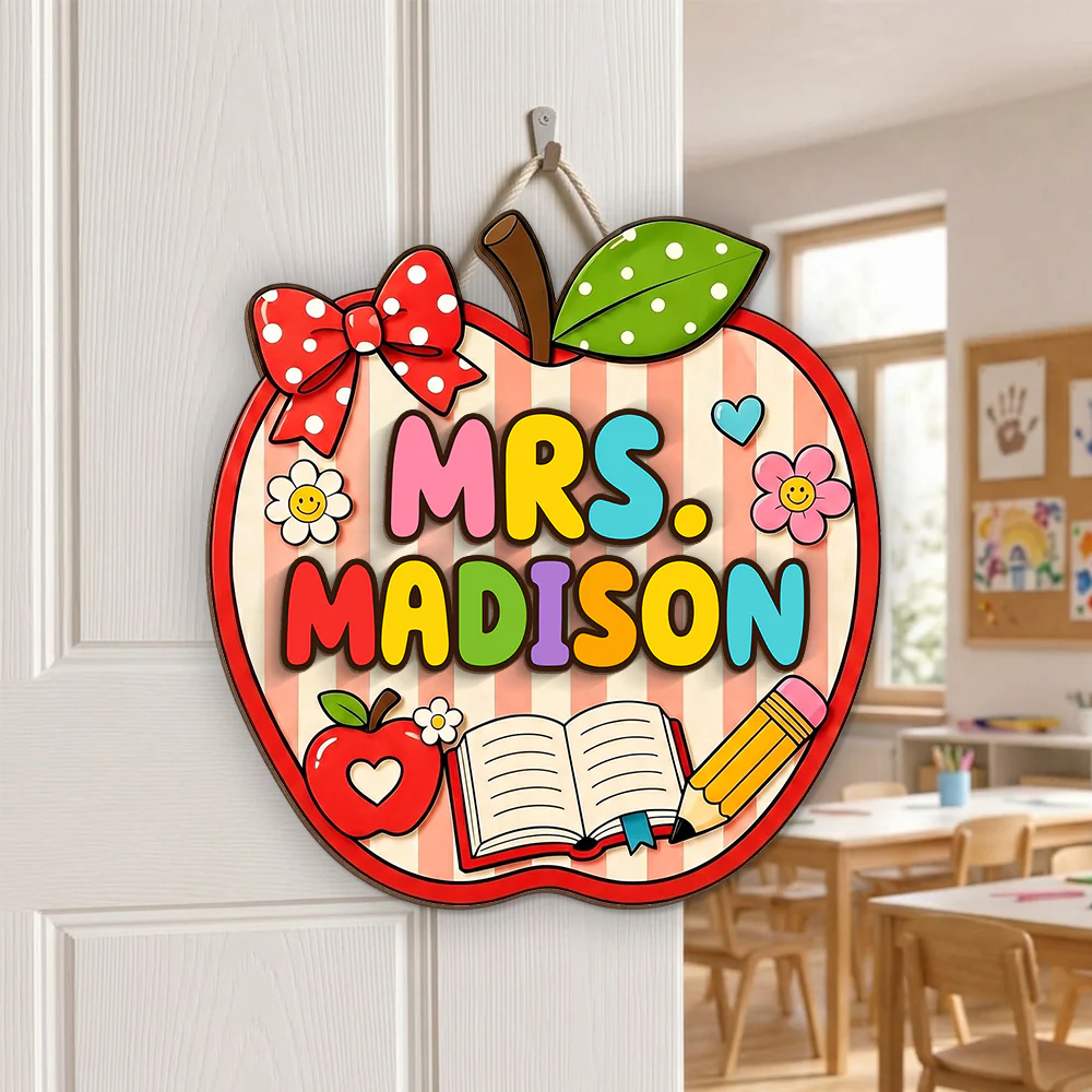 Personalized Teacher Welcome Door Sign personalization view for Teacher