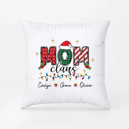 Dad Claus Personalized Pillow with Kids Names - Custom Holiday Throw Pillow Gift for Dad & Mom