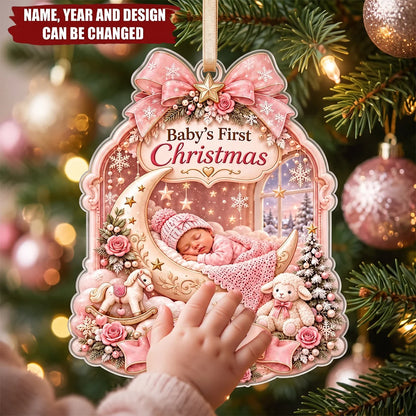 "Baby's First Christmas" Personalized Acrylic Ornament - Holiday Keepsake for Newborn