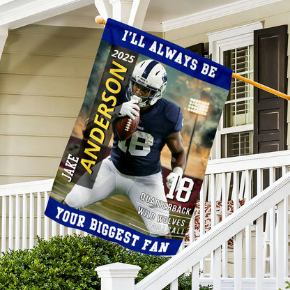 Canvas / Poster material and size view - Personalized Football Garden Flag