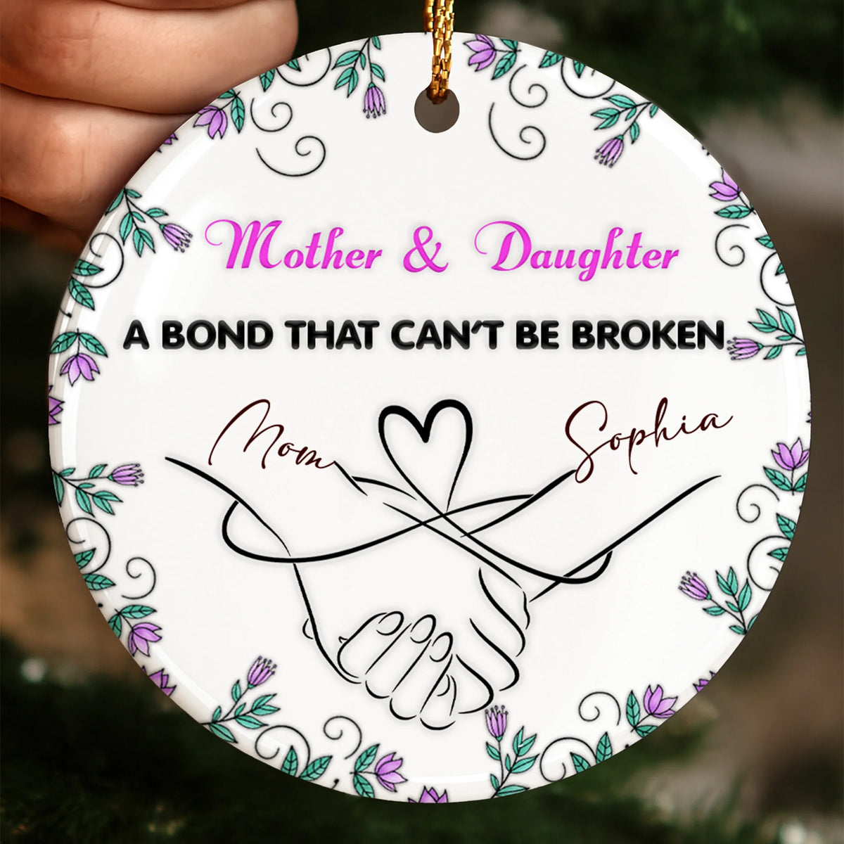 Mother & Daughter Bond With Hands And Heart