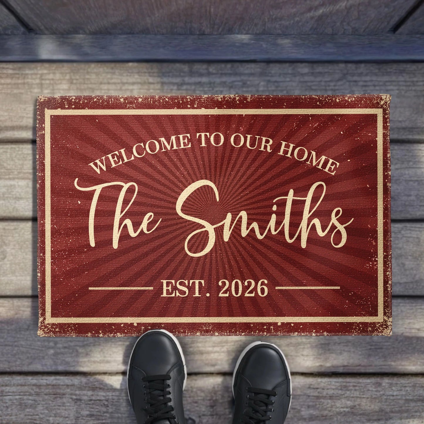 Personalized Family Name Doormat personalization view for Couples