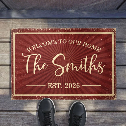 Personalized Family Name Doormat personalization view for Couples