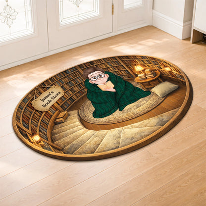 Custom Book Lover Doormat – Personalized Cozy Reading Nook Welcome Mat for Bookworms