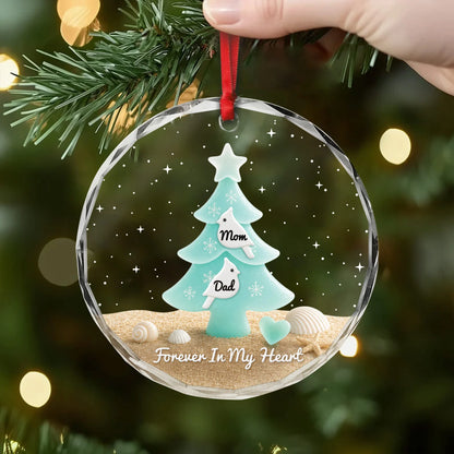 "We're Always With You" Personalized Memorial Glass Ornament - Custom Christmas Keepsake Gift