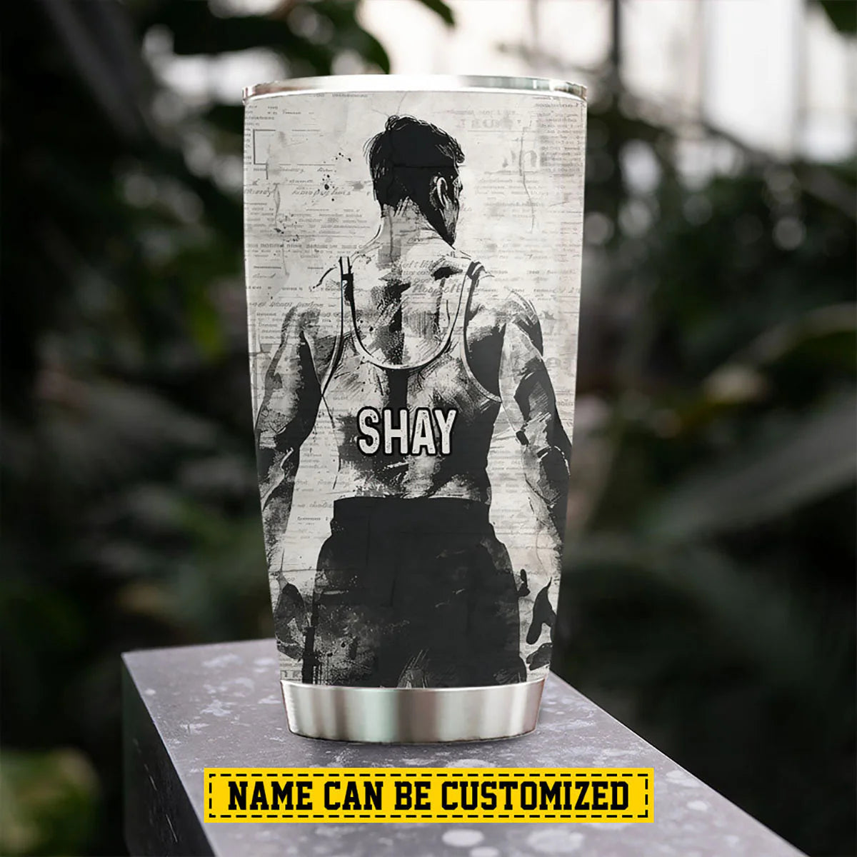 Tumbler material and size view - Custom Wrestling Tumbler Gift