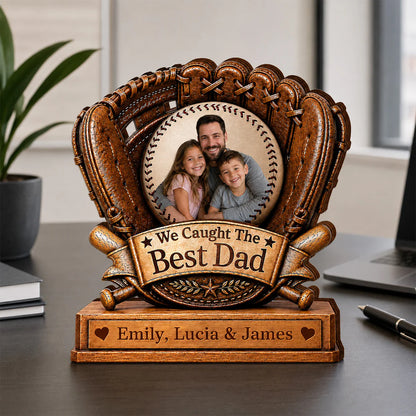 Plaque material and size view - Custom Dad Baseball Plaque