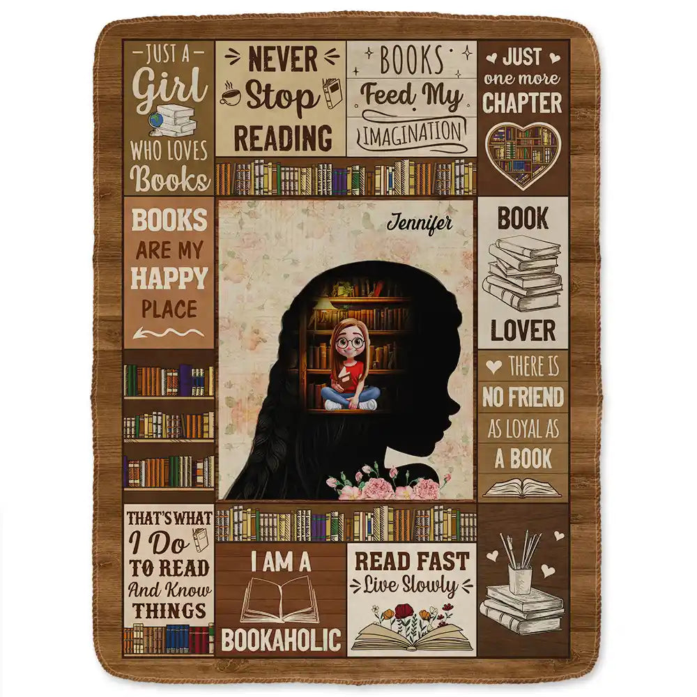 Personalized Book Lover Blanket personalization view for Mom