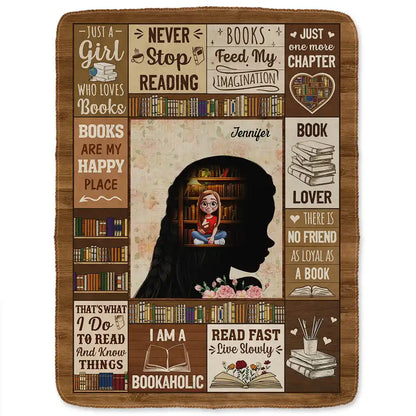 Personalized Book Lover Blanket personalization view for Mom
