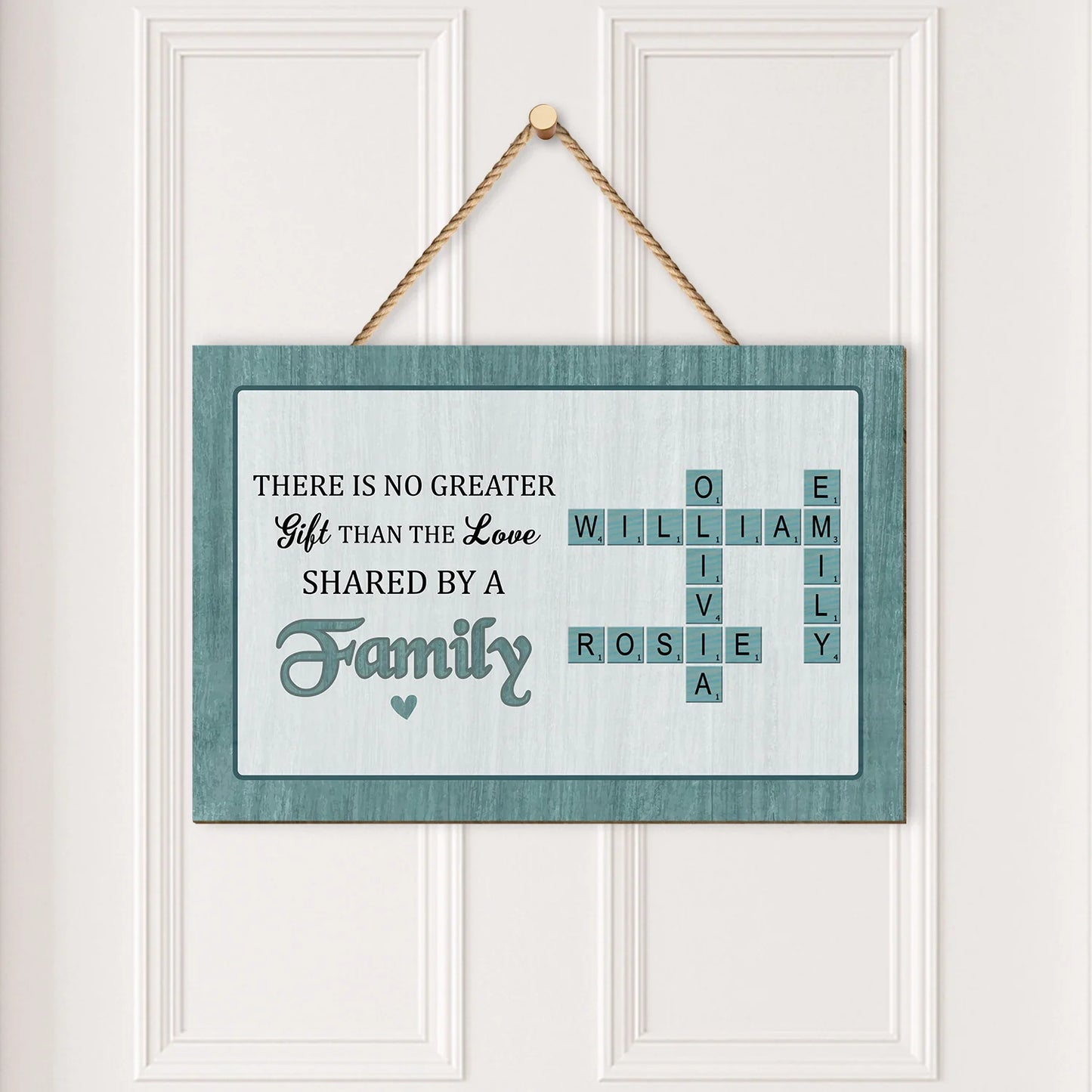Personalized Family Wood Sign - Custom Crossword Names Wall Decor