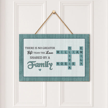 Personalized Family Wood Sign - Custom Crossword Names Wall Decor