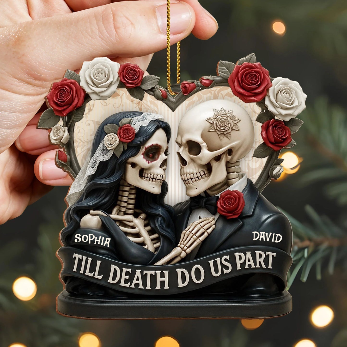 Wooden Ornament detail view for Couples