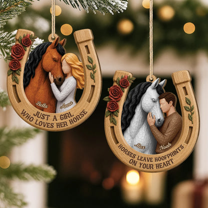 Personalized "Just A Girl Who Loves Her Horse" Wood Ornament - Custom Keepsake Gift for Horse Lovers