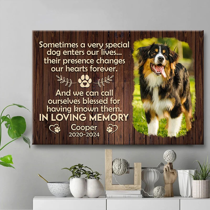 "Sometimes A Very Special Dog" Personalized Pet Memorial Canvas / Poster - Custom Wall Art Keepsake Gift