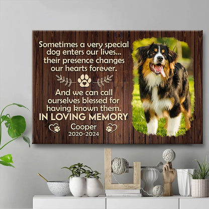 "Sometimes A Very Special Dog" Personalized Pet Memorial Canvas / Poster - Custom Wall Art Keepsake Gift