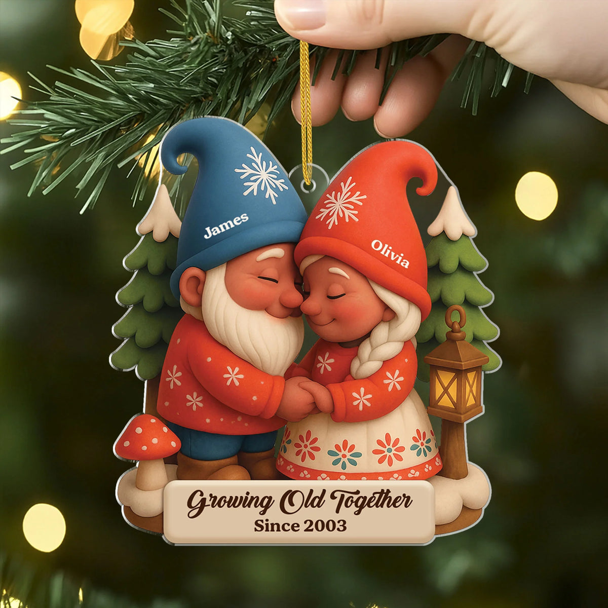 Growing Old Together Personalized Acrylic Ornament - Couples Christmas Keepsake