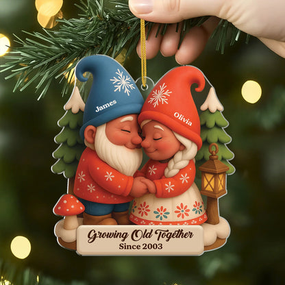 Growing Old Together Personalized Acrylic Ornament - Couples Christmas Keepsake