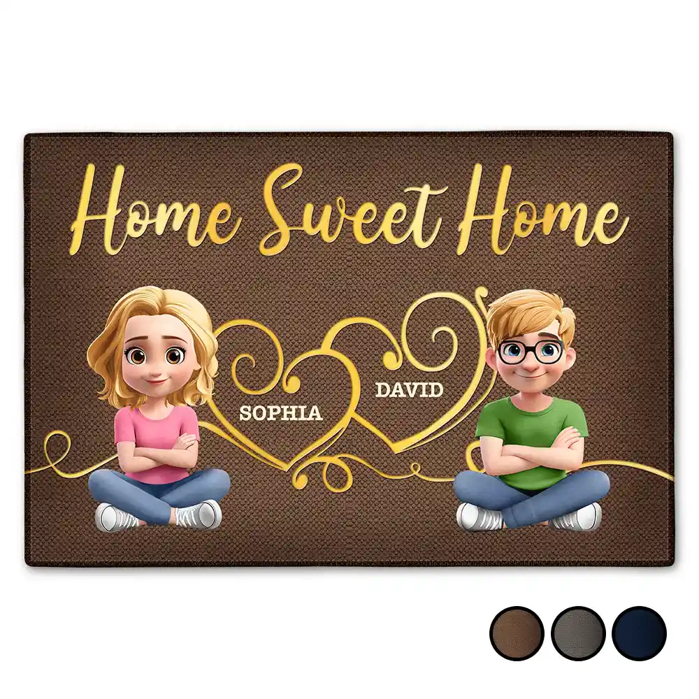 Love, Gift For Couples, Married, Gift For Husband, Gift For Wife, Parents, Family - Home Sweet Home Couple - Personalized Doormat