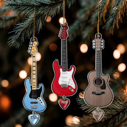 Personalized Guitar Acrylic Ornament - Custom Musical Instrument Keepsake Gift for Music Lovers and Guitarists