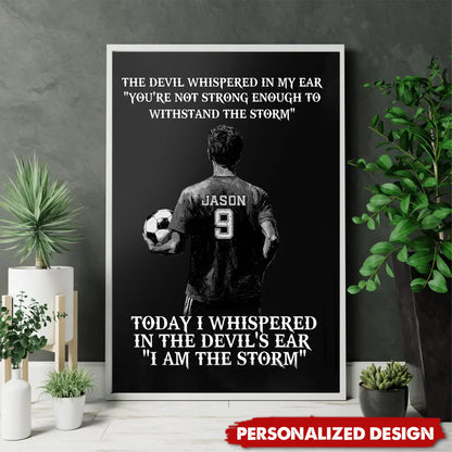 Custom Soccer Boy Poster personalization view for Son/Grandson