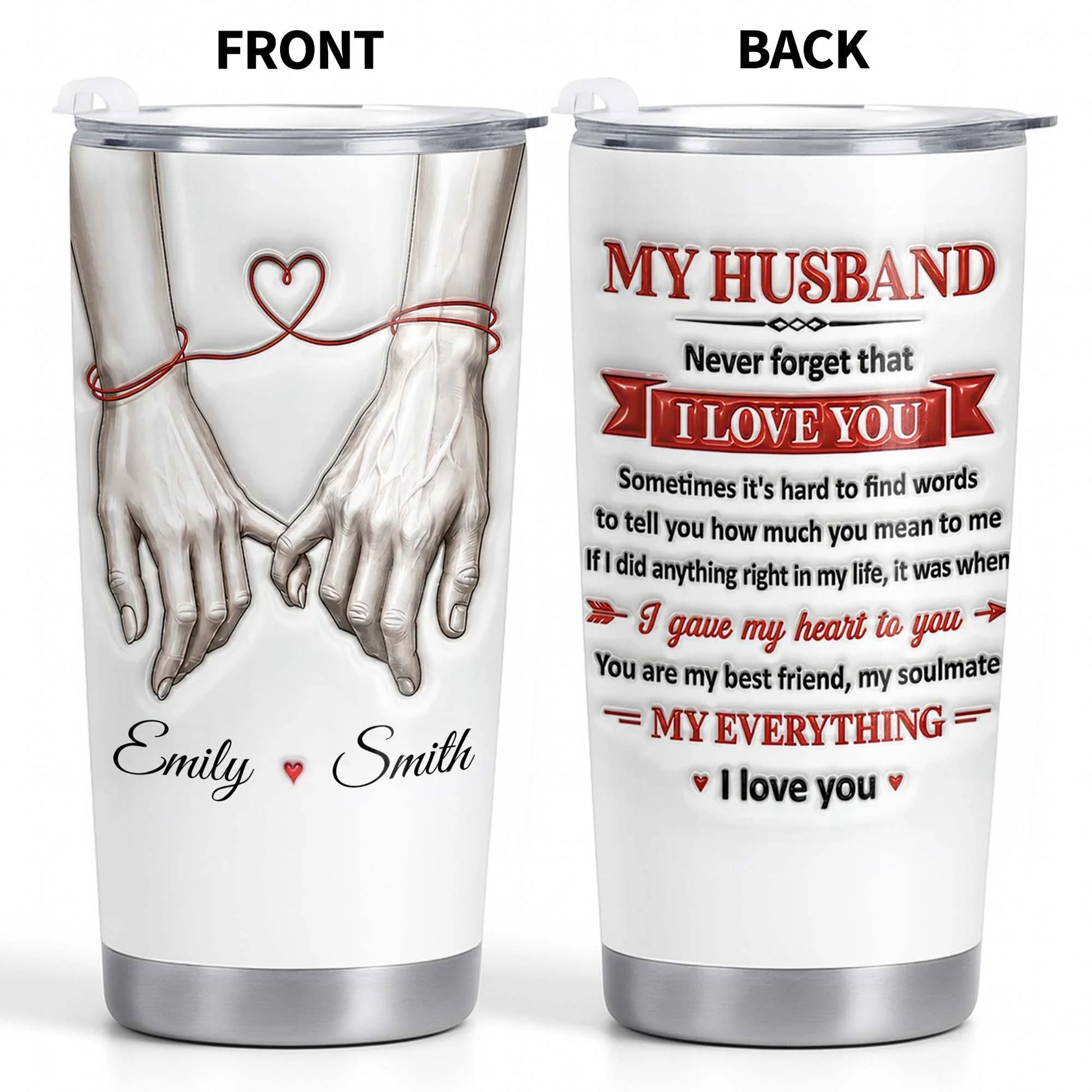 Custom Husband Tumbler for Husband with personalized design details for meaningful gifting image 9