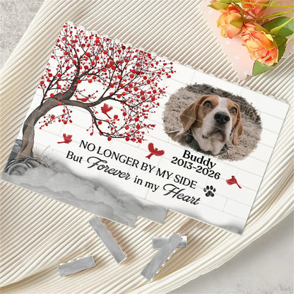 "You Left Paw Prints On My Heart" Personalized Pet Memorial Building Block - Custom Photo Keepsake Gift for Pet Lovers