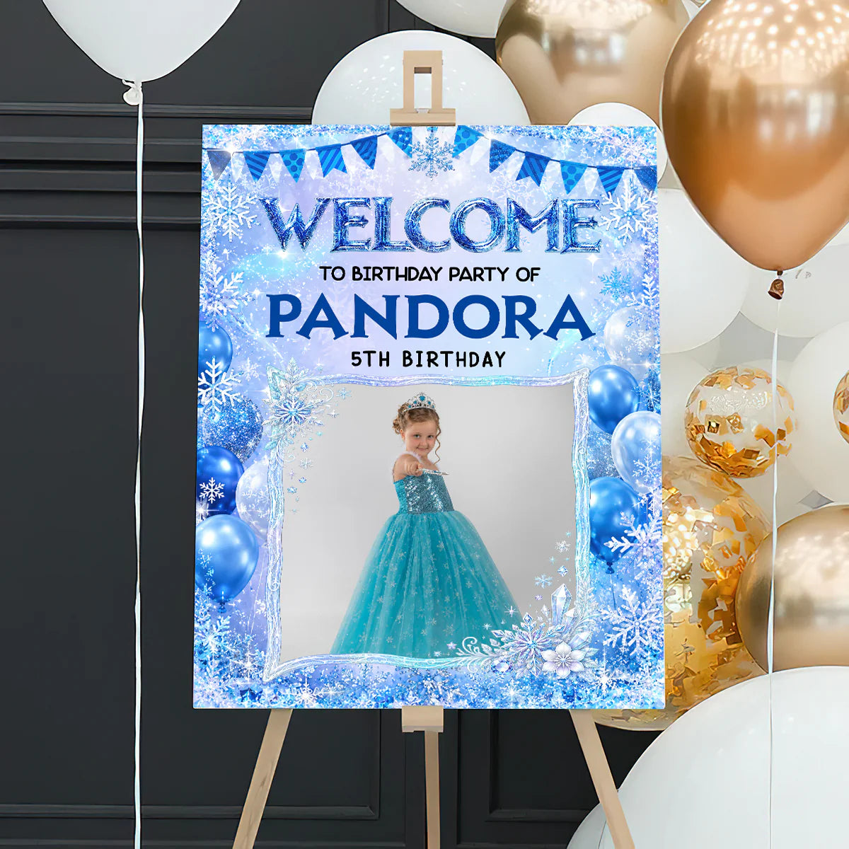 Canvas / Poster material and size view - Custom Birthday Welcome Sign