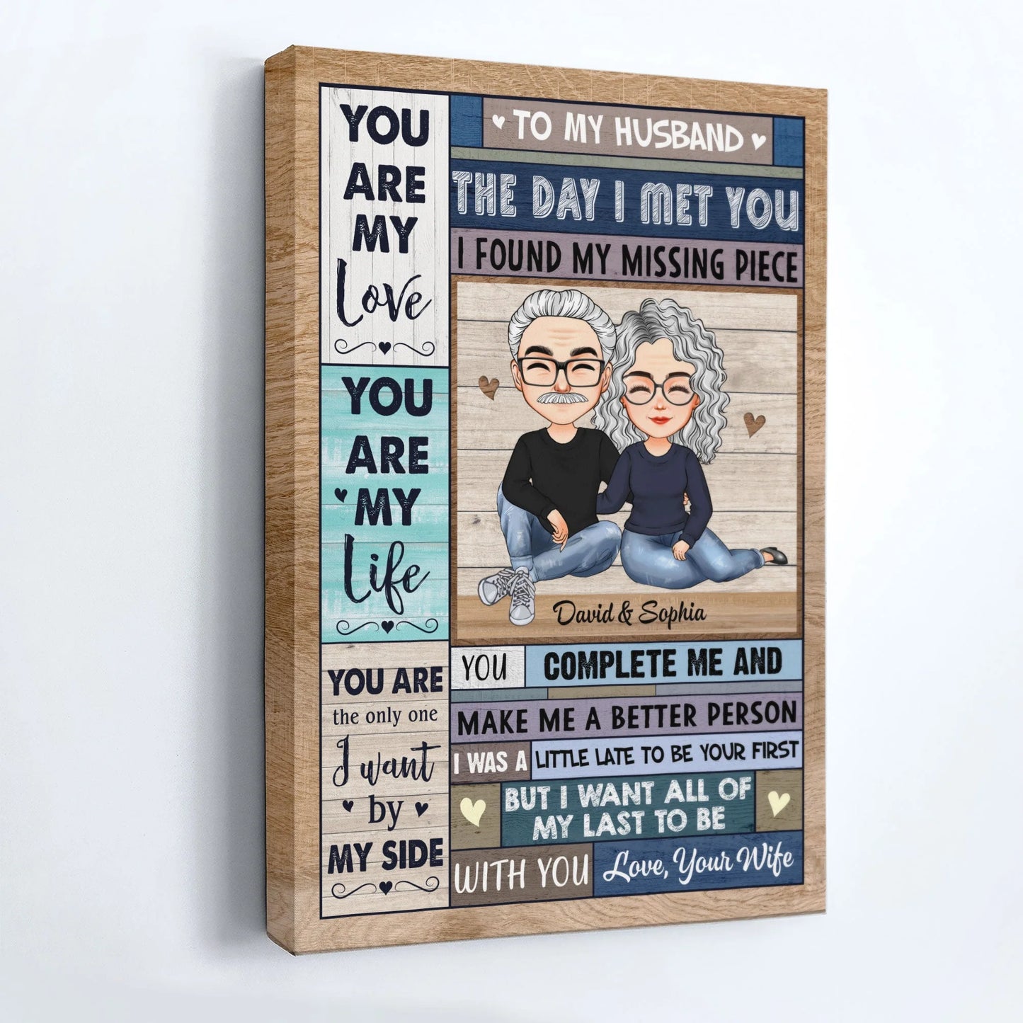 "All Of My Last To Be With You" Personalized Canvas / Poster - Custom Anniversary Wall Art Gift for Couples