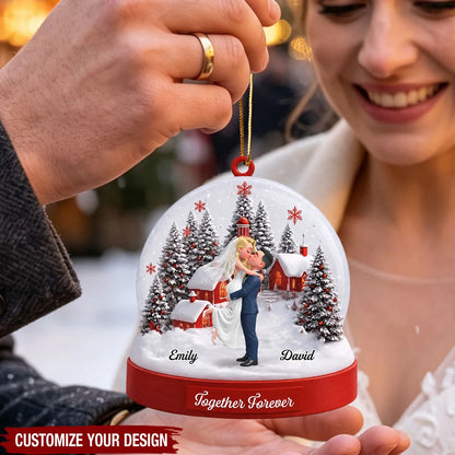 Together Forever Personalized Wooden Ornament - Custom Wedding Keepsake for Couples