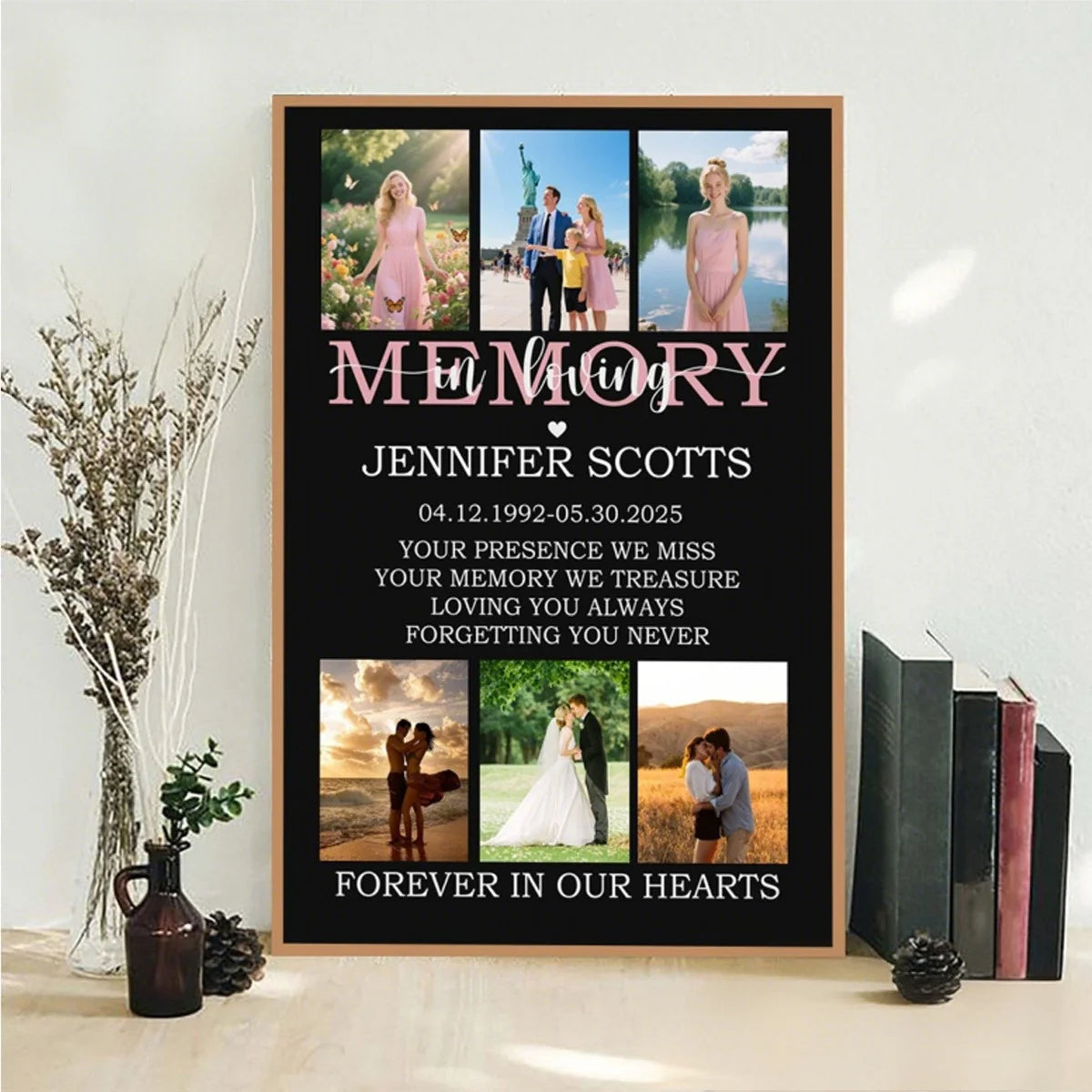 Loving You Always Forgetting You Never - Personalized Photo Memorial Canvas / Poster