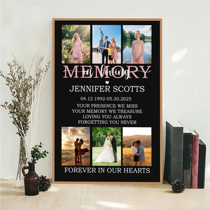 Loving You Always Forgetting You Never - Personalized Photo Memorial Canvas / Poster