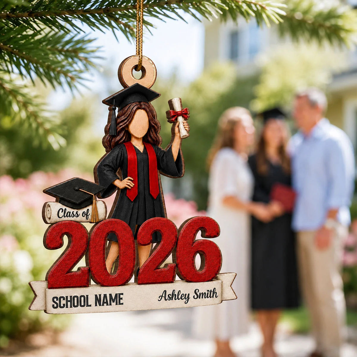 Class of 2026 Personalized Wooden Ornament for Graduate - Custom Senior Keepsake Gift