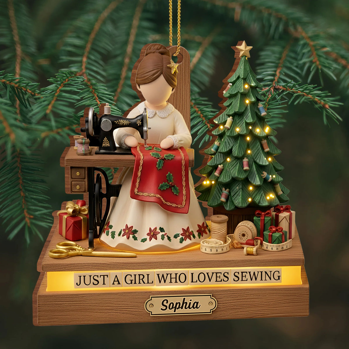 Just A Girl Who Loves Sewing, Christmas Tree, Gifts