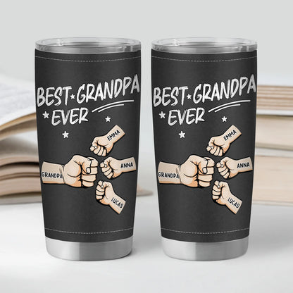 "Best Dad Ever" Fist Bump Personalized Tumbler - Custom Gift for Dad & Grandpa