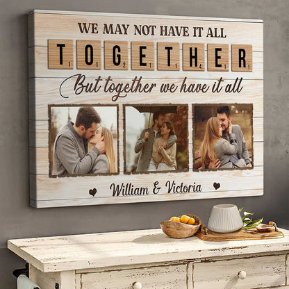 Canvas / Poster material and size view - Personalized Couple Photo Canvas