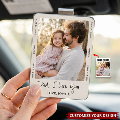 Custom Photo Drive Safe Dad Car Visor Clip personalization view for Dad