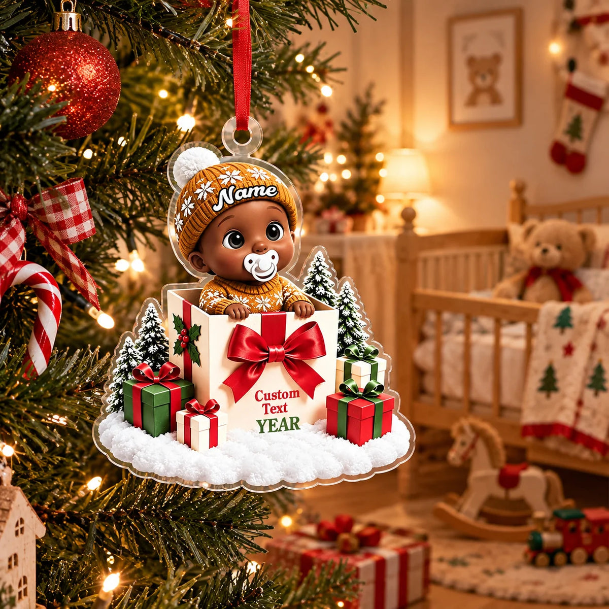 Baby's First Christmas Personalized Acrylic Ornament - Custom Keepsake for New Mom