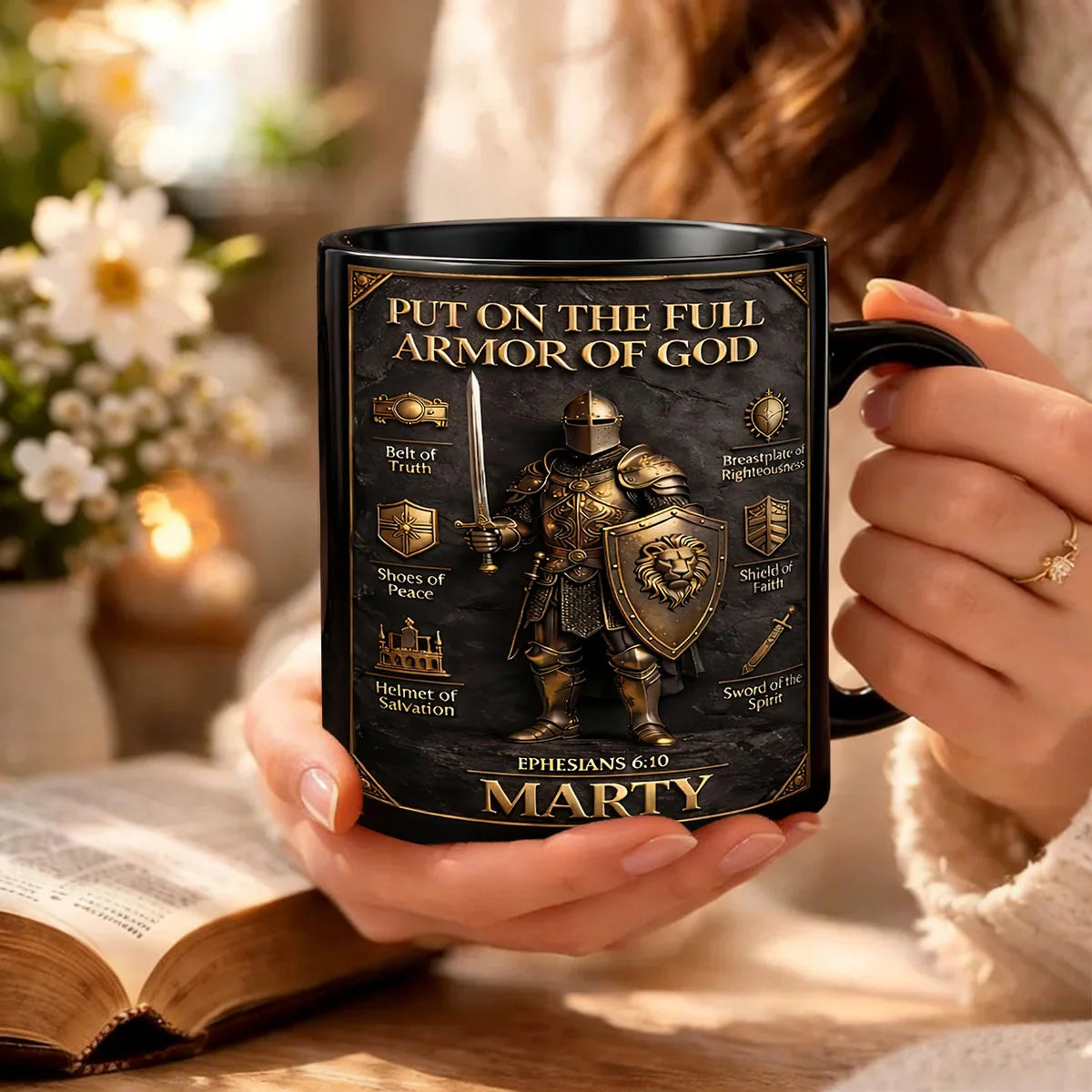Armor of God Personalized Christian Mug - Custom Scripture Coffee Cup Faith Gifts
