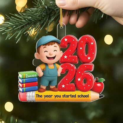 The Year You Started School Personalized Acrylic Ornament - Custom Back to School Keepsake Gift for Kids