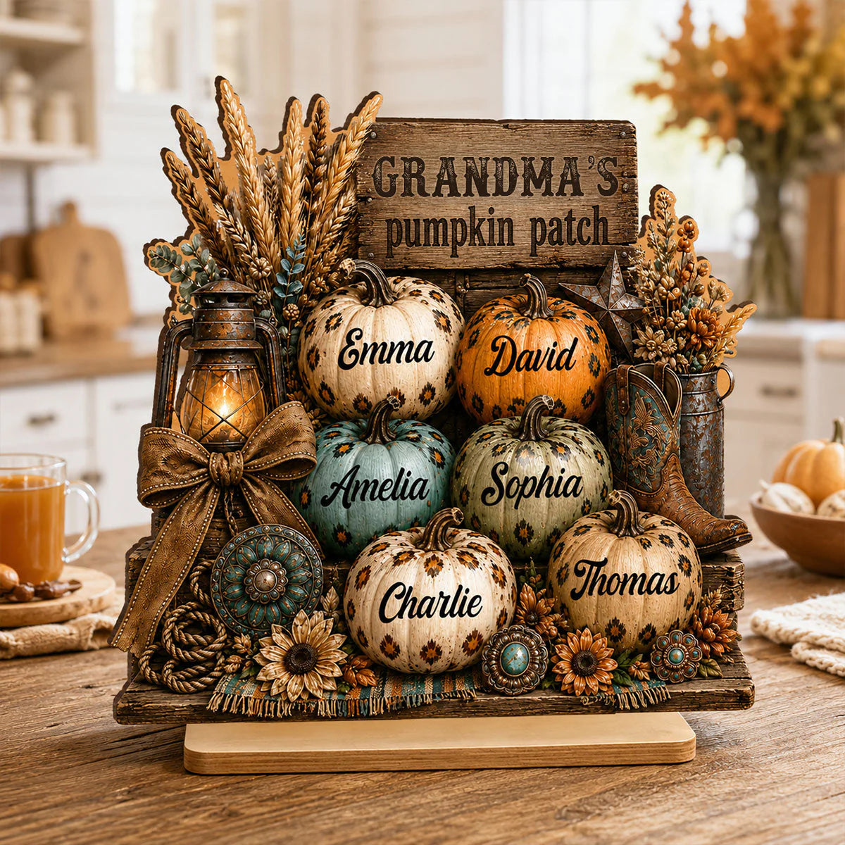 Custom Grandma Pumpkin Patch Sign for Grandma with personalized design details for meaningful gifting image 7