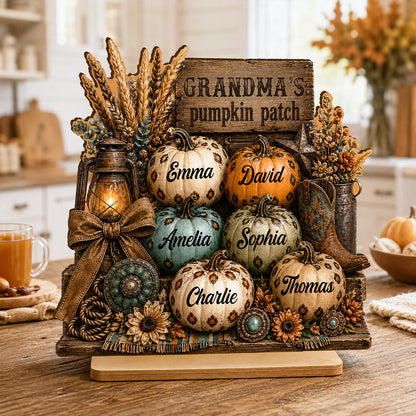 Custom Grandma Pumpkin Patch Sign for Grandma with personalized design details for meaningful gifting image 7
