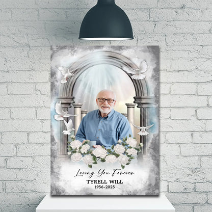 "Loving You Forever" Personalized Memorial Canvas / Poster for Family -  Custom Photo Sympathy Remembrance Gift