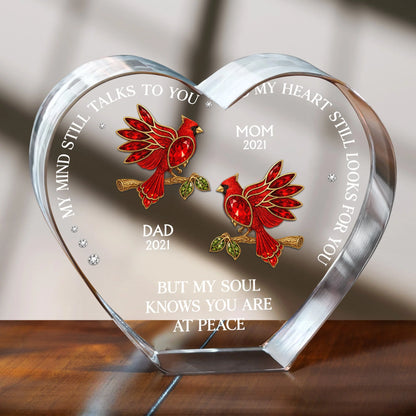 Personalized memorial plaque with red cardinals and custom names for sympathy remembrance gift