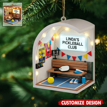 Pickleball Club Personalized Wooden Ornament - Custom Christmas Keepsake Gift for Doubles Partner & Friends