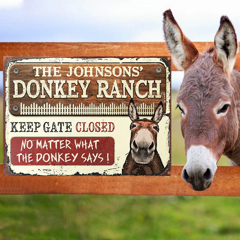 Personalized Donkey Sign for Family with personalized design details for meaningful gifting